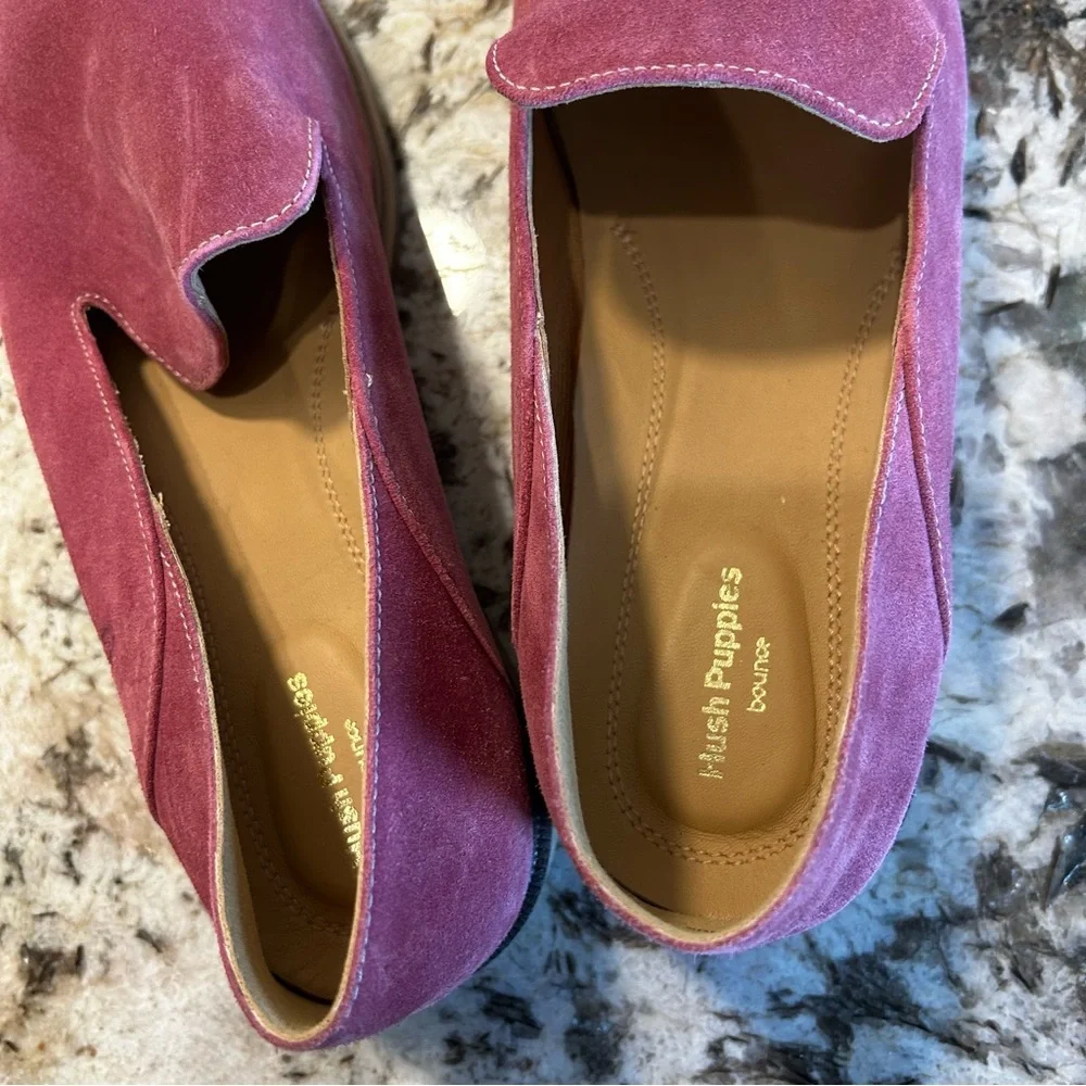Hush Puppies‎ Bailey Slip-On size 11 women’s pink suede loafers
